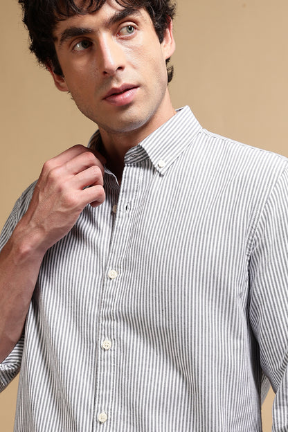 Essential Striped Shirt Black