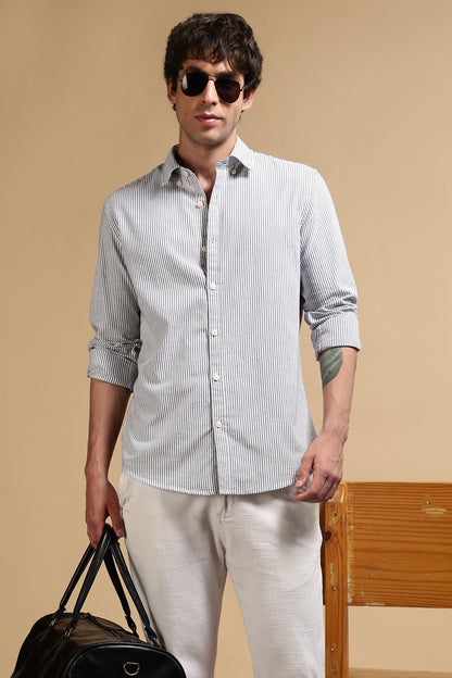 Essential Striped Shirt Black