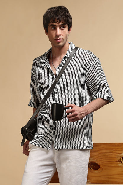 Relaxed Fit Self-Designed Shirt White