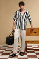 Relaxed Fit Striped Shirt White