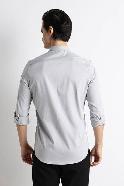 The Modern Essential Poly-Lycra Shirt Lt Grey