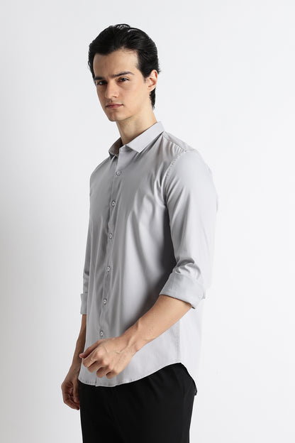 The Modern Essential Poly-Lycra Shirt Lt Grey
