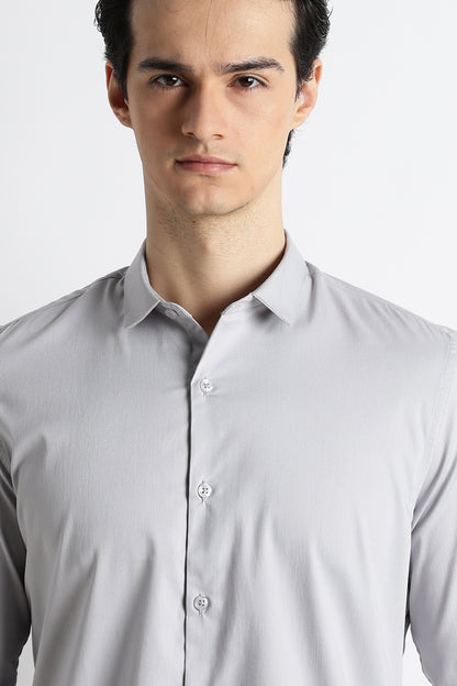 The Modern Essential Poly-Lycra Shirt Lt Grey