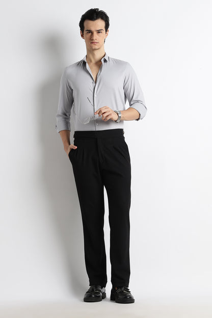 The Modern Essential Poly-Lycra Shirt Lt Grey