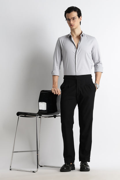 The Modern Essential Poly-Lycra Shirt Lt Grey