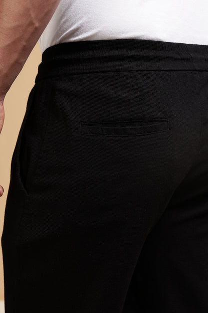 Loose Fit Drawcord Pants Black