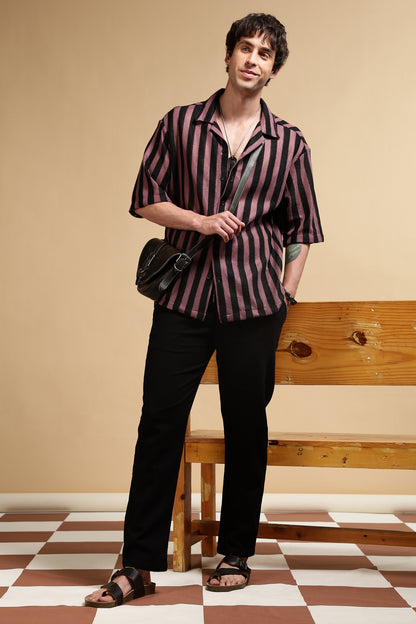 Loose Fit Drawcord Pants Black
