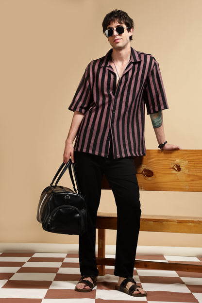 Relaxed Fit Striped Shirt Pink