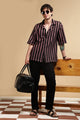 Polyester Croatia Relaxed Fit Striped Shirt Pink