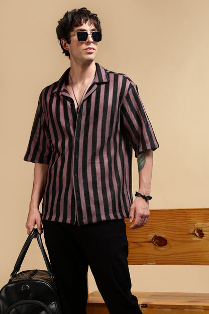 Relaxed Fit Striped Shirt Pink
