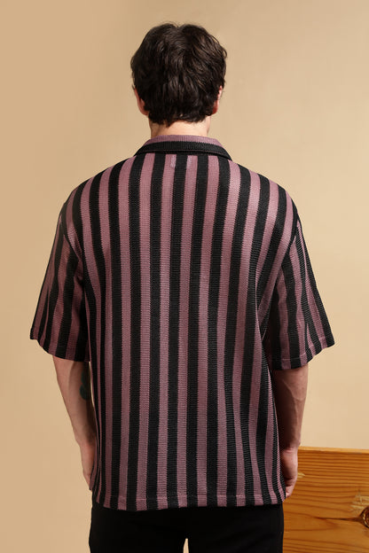 Relaxed Fit Striped Shirt Pink