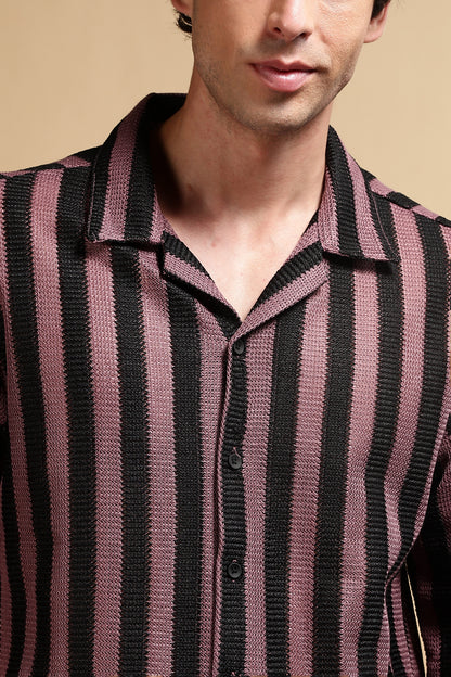 Relaxed Fit Striped Shirt Pink