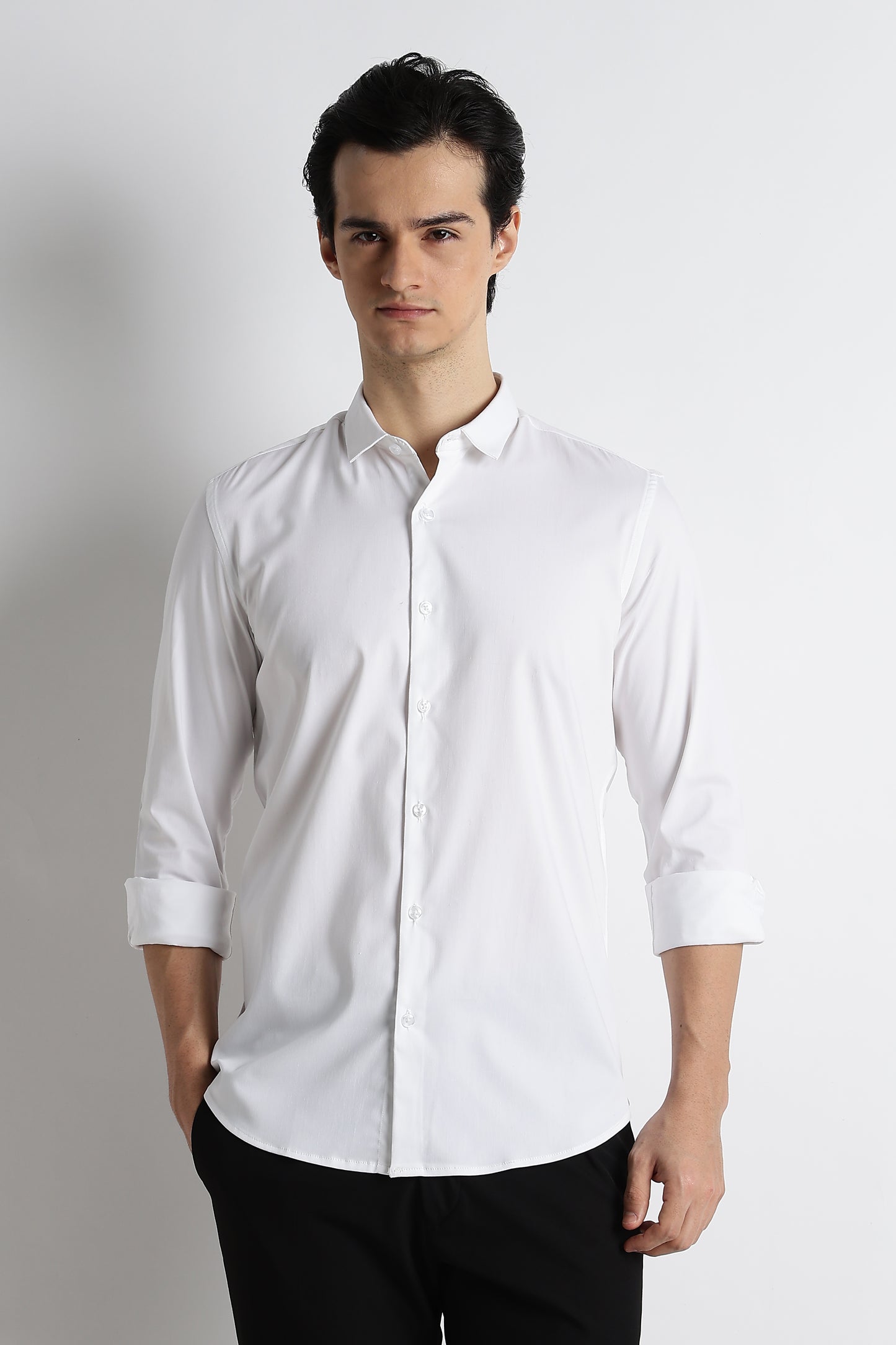 The Modern Essential Poly-Lycra Shirt Slate White