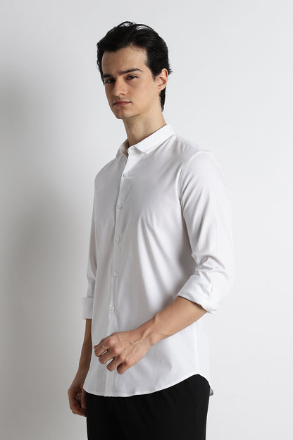 The Modern Essential Poly-Lycra Shirt Slate White