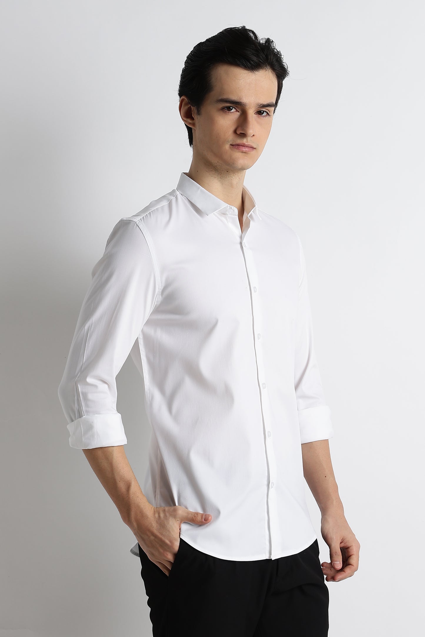 The Modern Essential Poly-Lycra Shirt Slate White