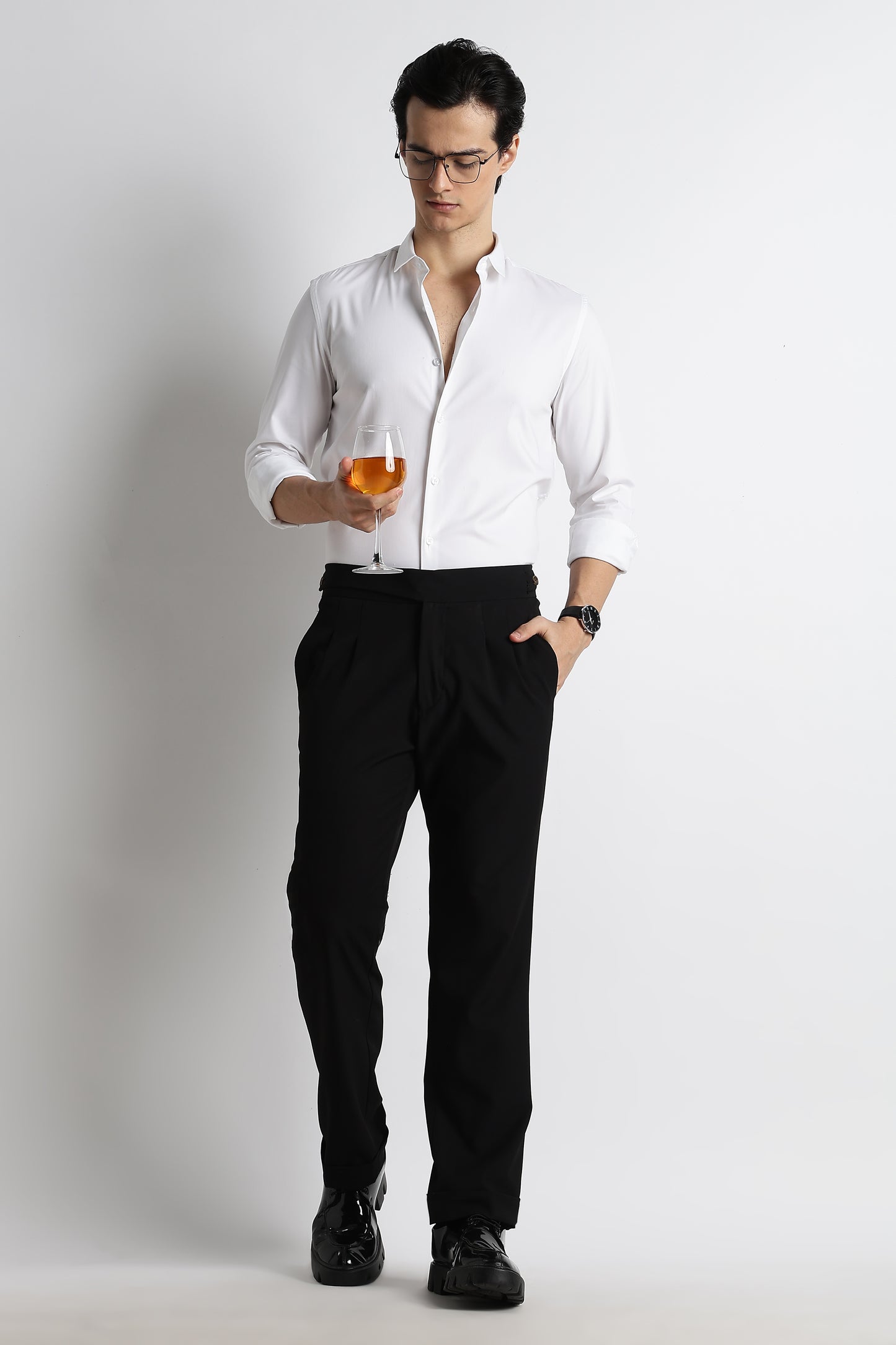 The Modern Essential Poly-Lycra Shirt Slate White