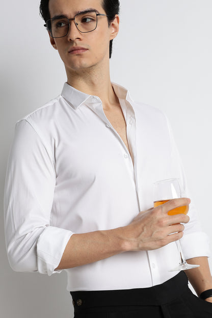 The Modern Essential Poly-Lycra Shirt Slate White