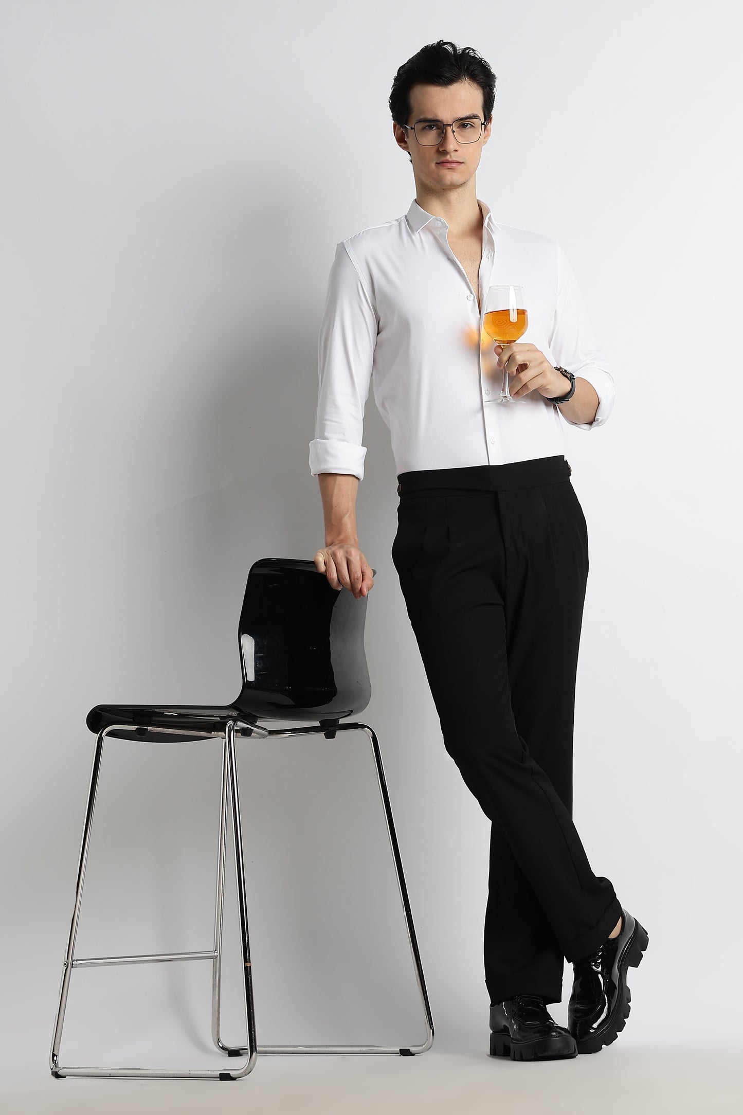 The Modern Essential Poly-Lycra Shirt Slate White