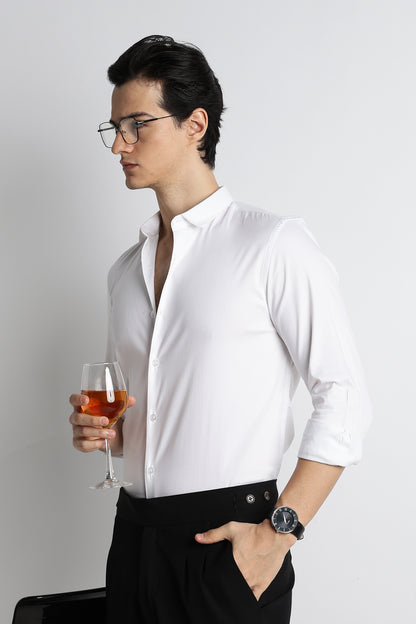 The Modern Essential Poly-Lycra Shirt Slate White