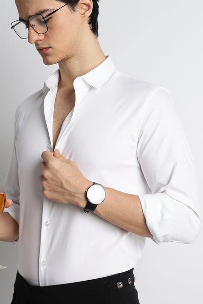 The Modern Essential Poly-Lycra Shirt Slate White