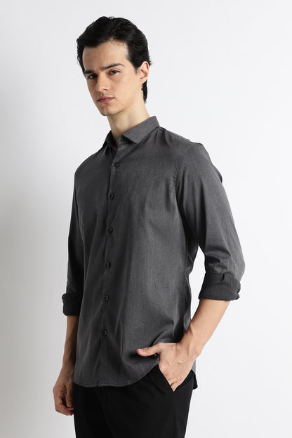 The Modern Essential Poly-Lycra Shirt Charcoal
