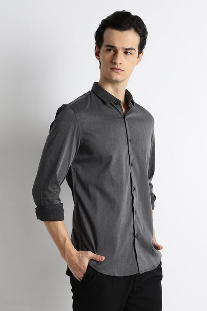 The Modern Essential Poly-Lycra Shirt Charcoal