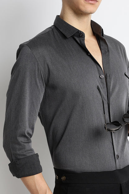 The Modern Essential Poly-Lycra Shirt Charcoal