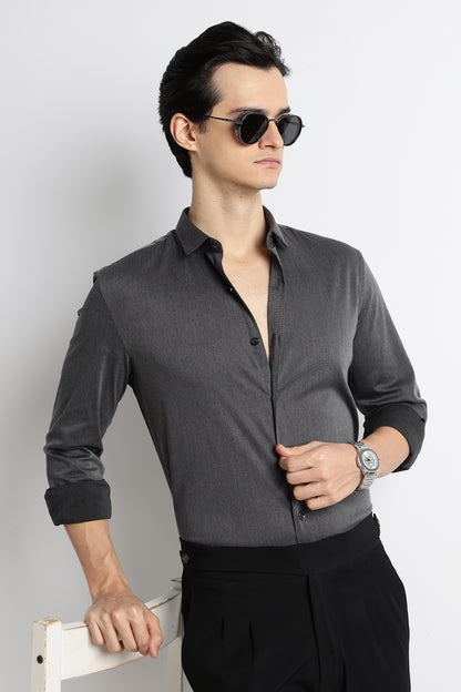 The Modern Essential Poly-Lycra Shirt Charcoal