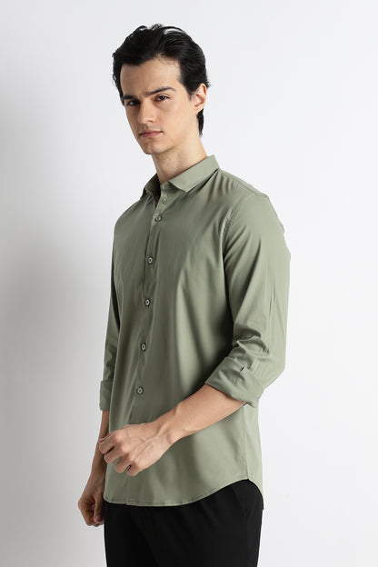 The Modern Essential Poly-Lycra Shirt Green