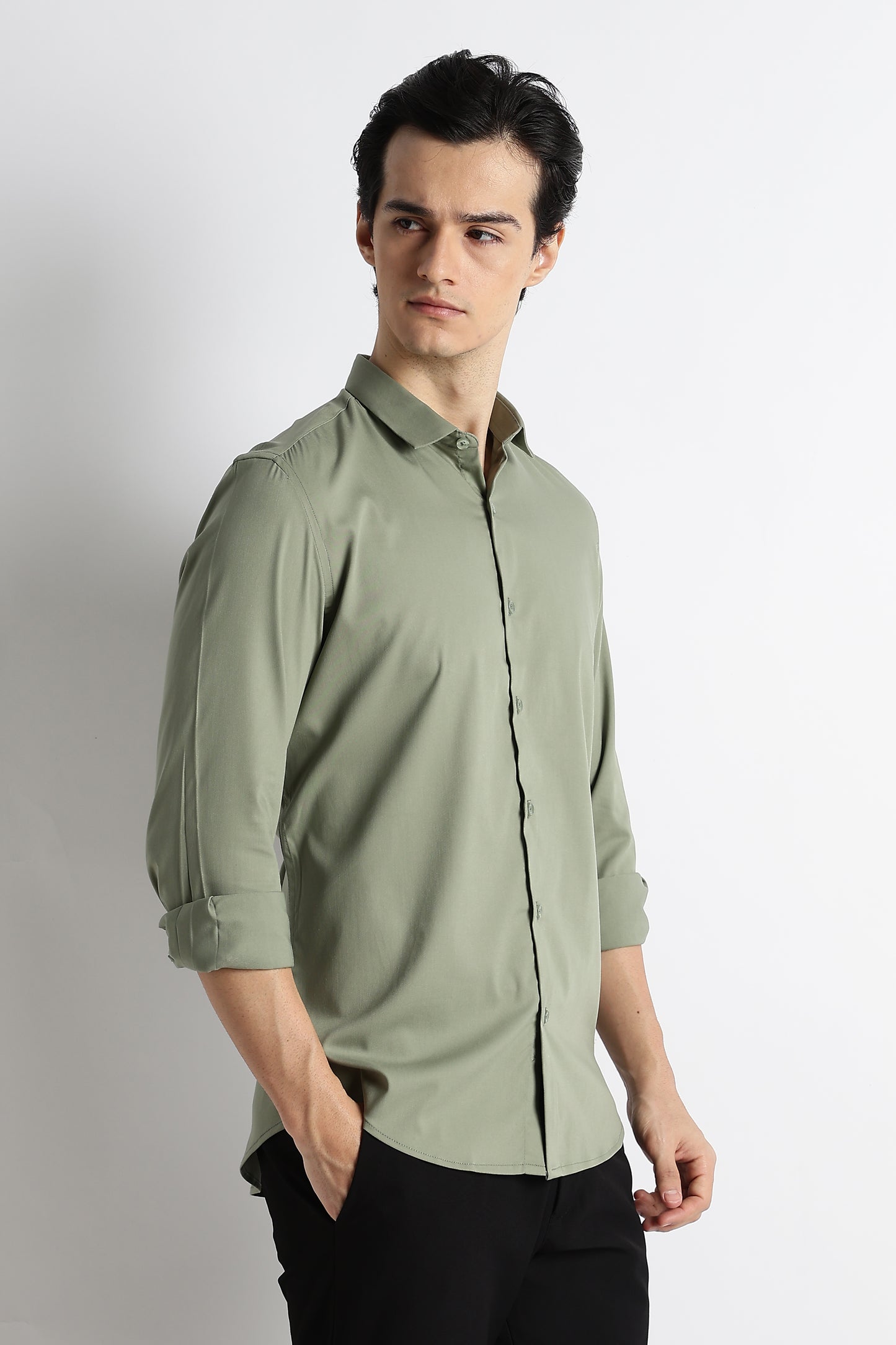 The Modern Essential Poly-Lycra Shirt Green