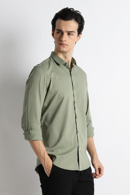 The Modern Essential Poly-Lycra Shirt Green