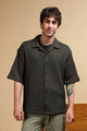 Relaxed Fit Self-Designed Shirt Green