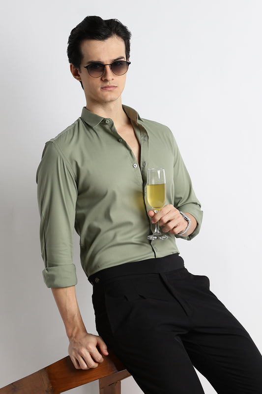 The Modern Essential Poly-Lycra Shirt Green