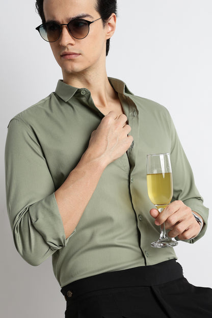 The Modern Essential Poly-Lycra Shirt Green