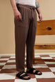 Loose Fit Drawcord Trousers Brown
