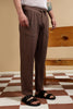 Loose Fit Drawcord Trousers Brown