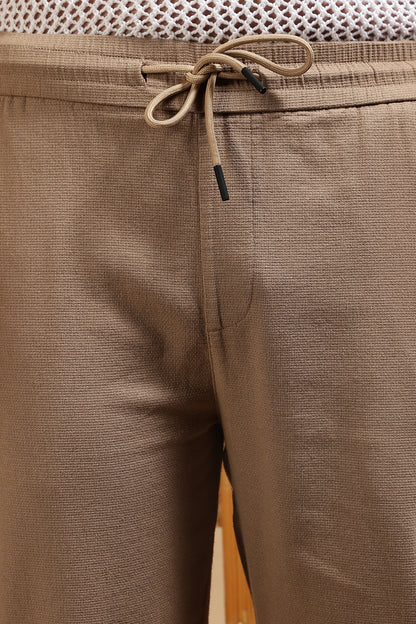 Loose Fit Drawcord Pants Khaki