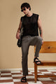 Cotton Loose Fit Drawcord Pants Grey