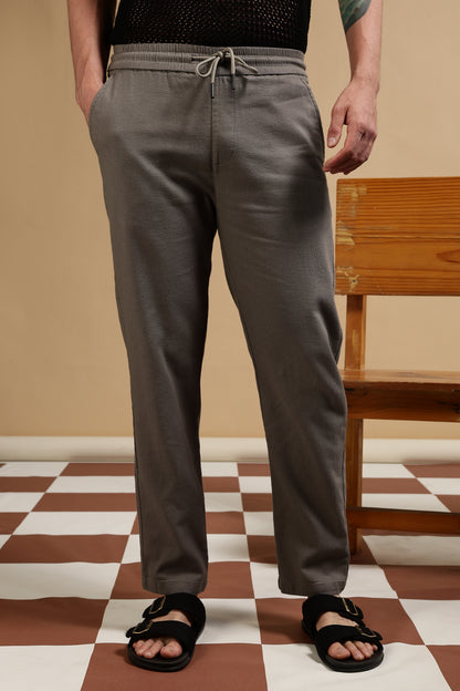 Loose Fit Drawcord Pants Grey