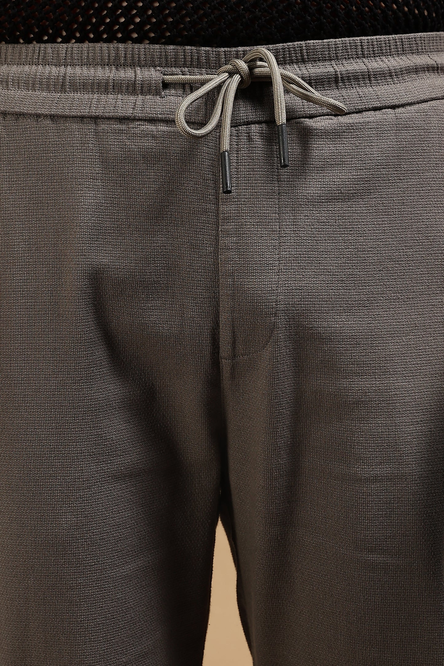 Cotton Loose Fit Drawcord Pants Grey