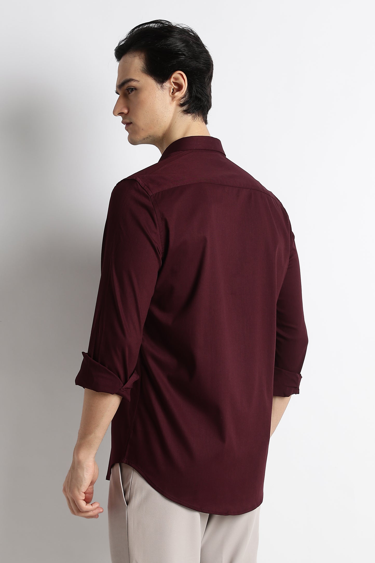 The Modern Essential Poly-Lycra Shirt Maroon