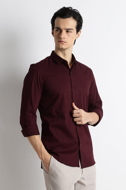 The Modern Essential Poly-Lycra Shirt Maroon
