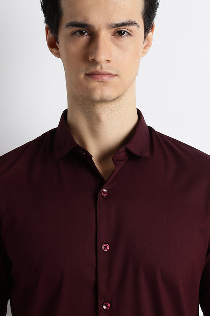 The Modern Essential Poly-Lycra Shirt Maroon