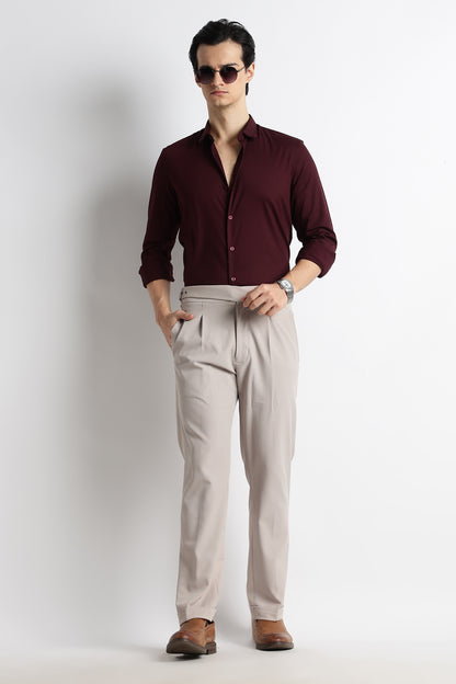 The Modern Essential Poly-Lycra Shirt Maroon