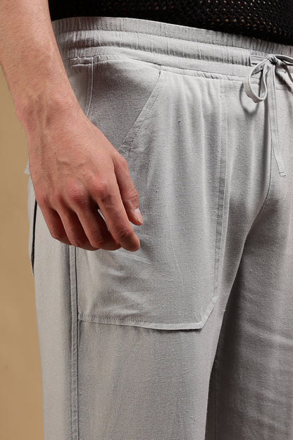 Loose Fit Drawcord Trousers Grey