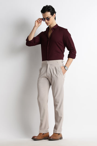 The Modern Essential Poly-Lycra Shirt Maroon