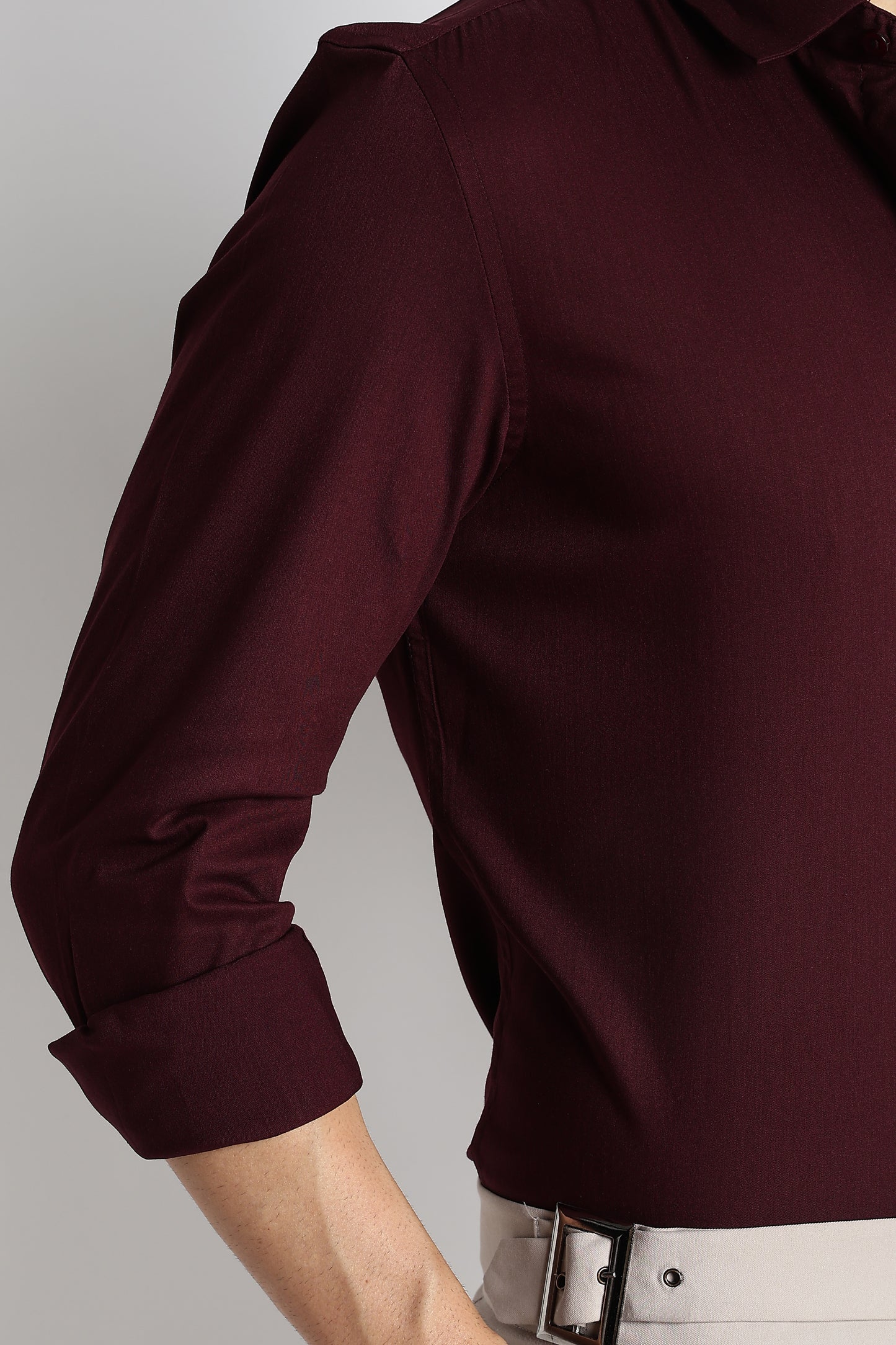 The Modern Essential Poly-Lycra Shirt Maroon