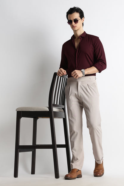 The Modern Essential Poly-Lycra Shirt Maroon