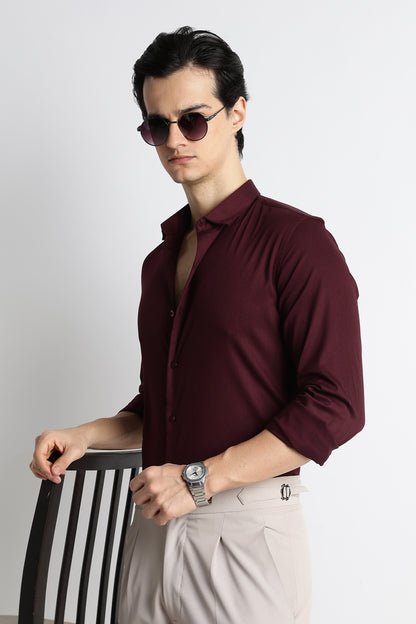 The Modern Essential Poly-Lycra Shirt Maroon