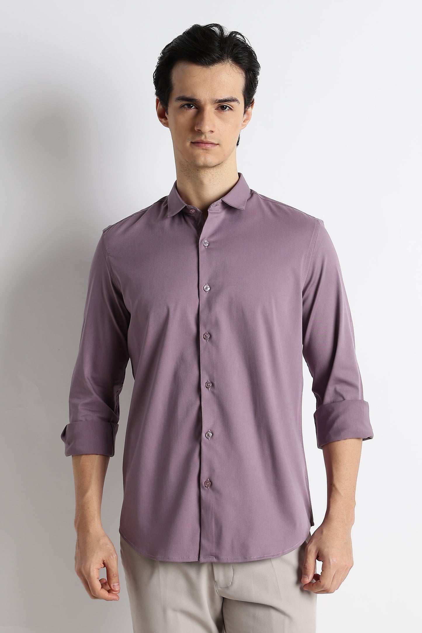 The Modern Essential Poly-Lycra Shirt Slate Lavender